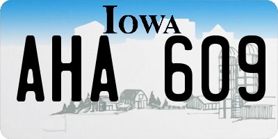 IA license plate AHA609
