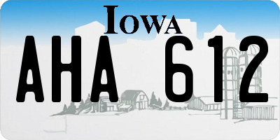 IA license plate AHA612