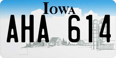 IA license plate AHA614
