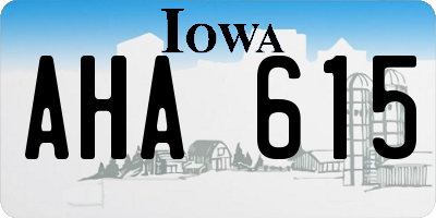IA license plate AHA615