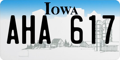 IA license plate AHA617