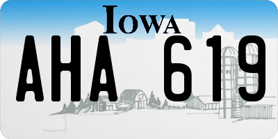 IA license plate AHA619