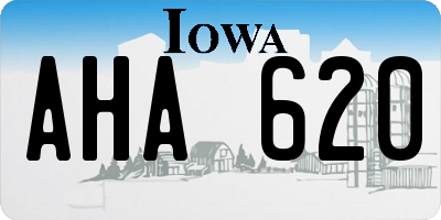 IA license plate AHA620