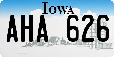 IA license plate AHA626