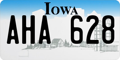 IA license plate AHA628
