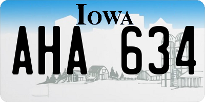 IA license plate AHA634