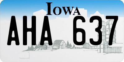 IA license plate AHA637