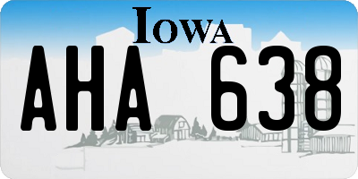 IA license plate AHA638