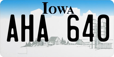 IA license plate AHA640