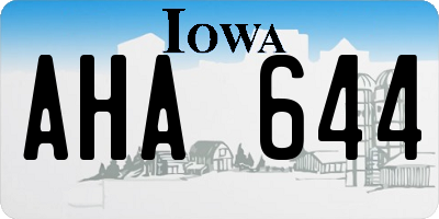 IA license plate AHA644