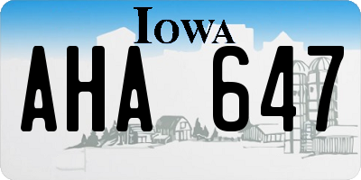 IA license plate AHA647