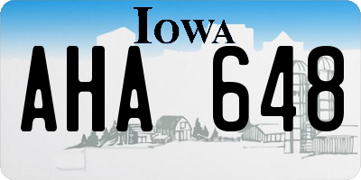 IA license plate AHA648