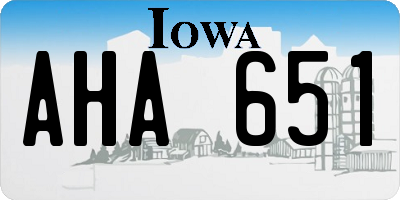 IA license plate AHA651