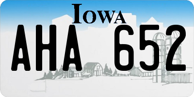 IA license plate AHA652