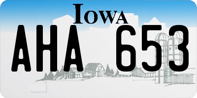 IA license plate AHA653