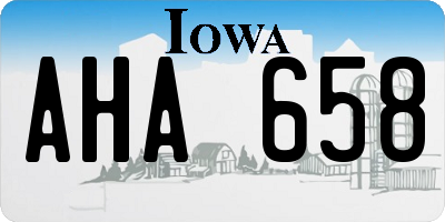 IA license plate AHA658