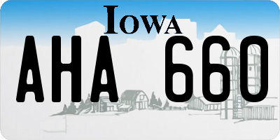 IA license plate AHA660