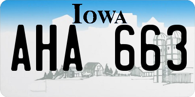 IA license plate AHA663