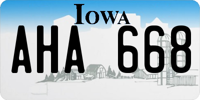 IA license plate AHA668