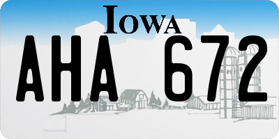 IA license plate AHA672