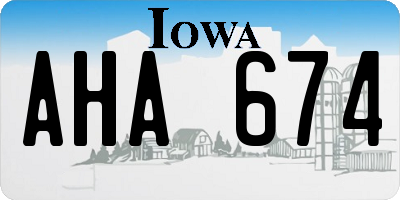 IA license plate AHA674