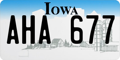 IA license plate AHA677