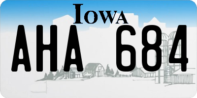 IA license plate AHA684