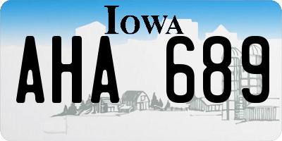 IA license plate AHA689