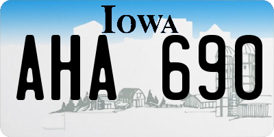 IA license plate AHA690