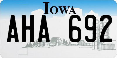IA license plate AHA692