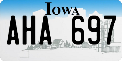 IA license plate AHA697