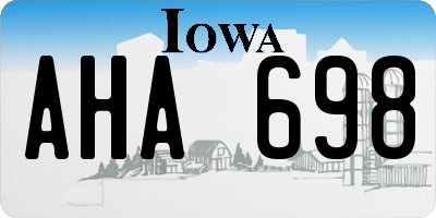 IA license plate AHA698