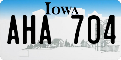 IA license plate AHA704