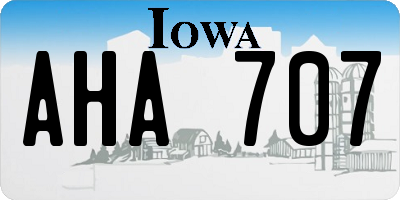 IA license plate AHA707