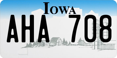 IA license plate AHA708
