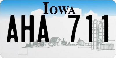 IA license plate AHA711