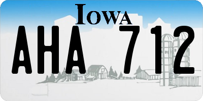 IA license plate AHA712