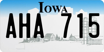 IA license plate AHA715