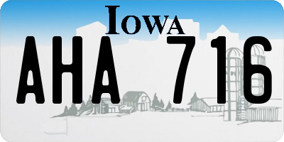 IA license plate AHA716