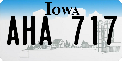 IA license plate AHA717