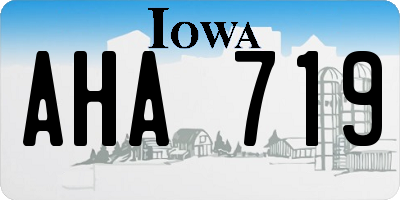 IA license plate AHA719