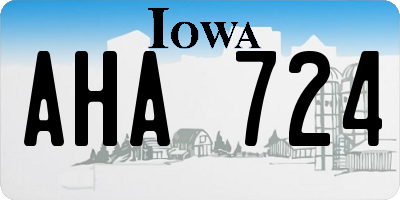 IA license plate AHA724