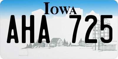 IA license plate AHA725