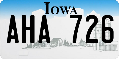 IA license plate AHA726
