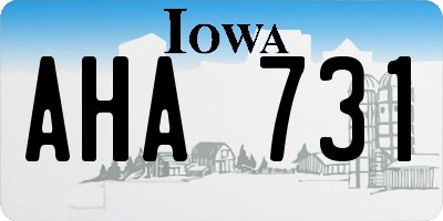 IA license plate AHA731