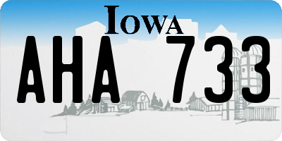 IA license plate AHA733