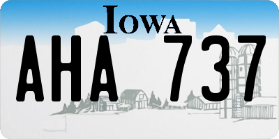 IA license plate AHA737