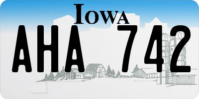 IA license plate AHA742