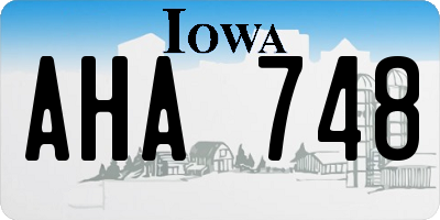 IA license plate AHA748