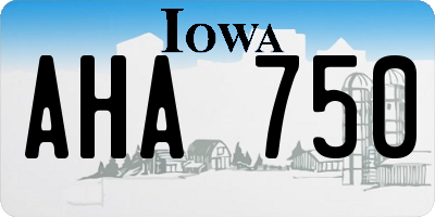 IA license plate AHA750
